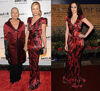 Eva Green and Joely Richardson in Same Alexander McQueen Red Print Dress Eva Green and Joely Richardson in Same Alexander McQueen Red Print Dress