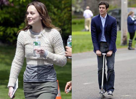 Pictures of Adam Brody, Leighton Meester, and Allison Janney on the Set of The Oranges Pictures of Adam Brody, Leighton Meester, and Allison Janney on the Set of The Oranges