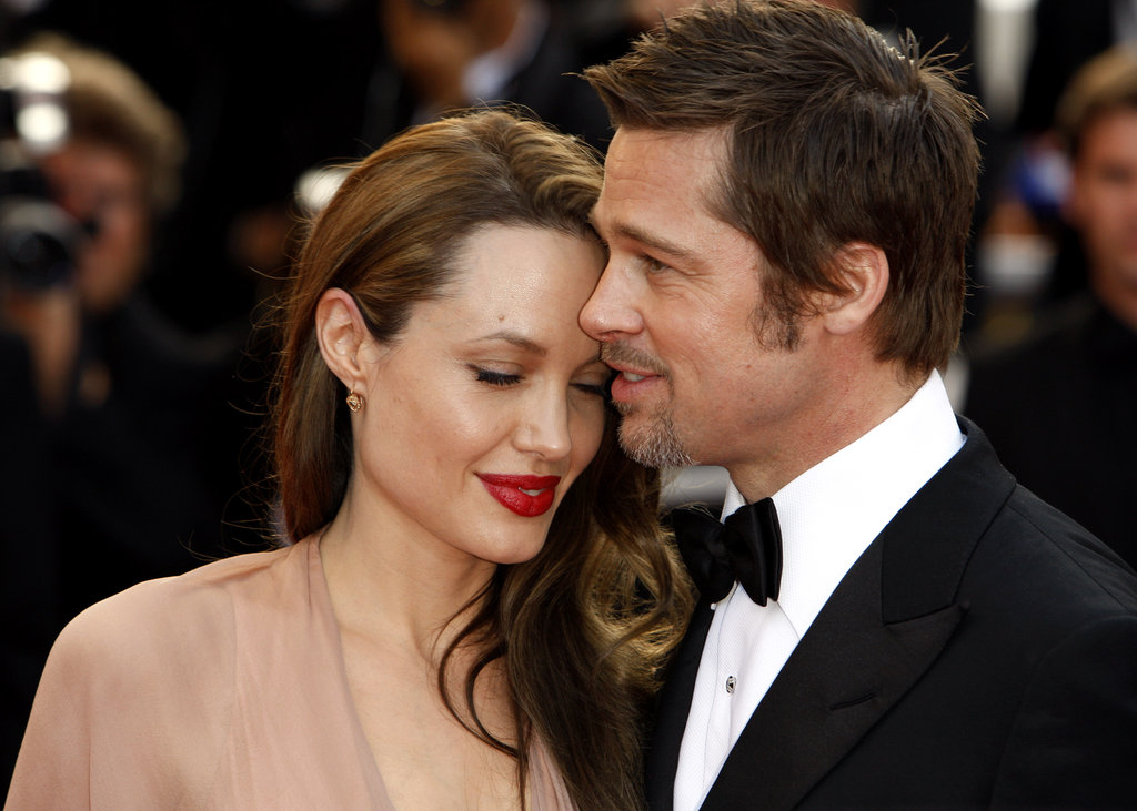 Angelina Jolie cozied up to Brad Pitt at the 2009 Cannes Film Festival.
Angelina Jolie cozied up to Brad Pitt at the 2009 Cannes Film Festival.