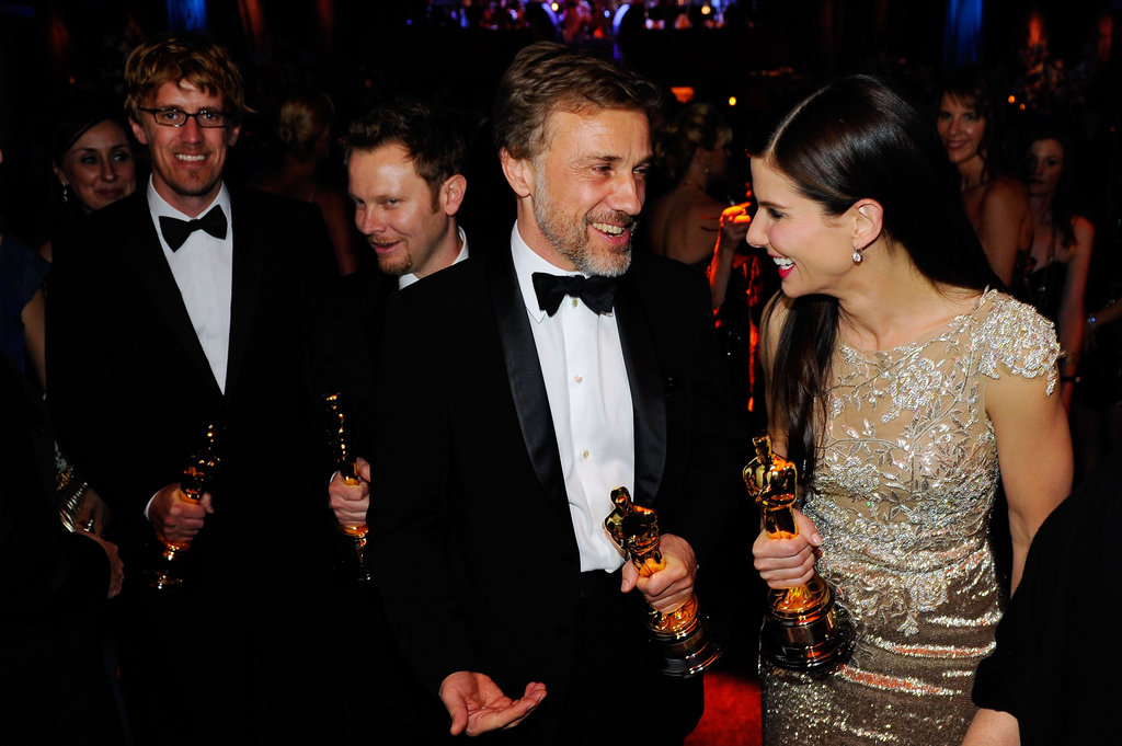 She and Christoph Waltz shared congratulatory smiles following their Oscar wins at the March 2010 Academy Awards in LA.
She and Christoph Waltz shared congratulatory smiles following their Oscar wins at the March 2010 Academy Awards in LA.