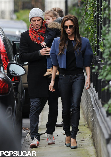 David and Victoria Beckham went for a walk with Harper. David and Victoria Beckham went for a walk with Harper.