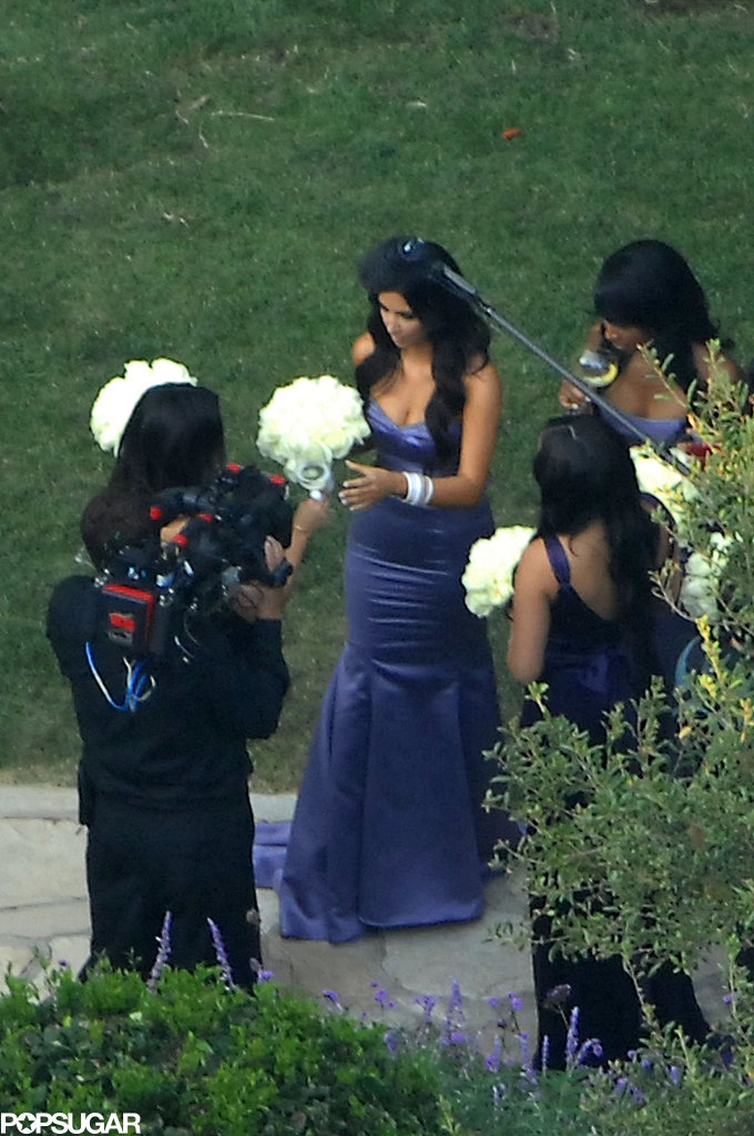 Kim Kardashian wore purple as a bridesmaid for sister Khloé Kardashian's wedding to Lamar Odom at a mansion in Beverly Hills in September 2009.
Kim Kardashian wore purple as a bridesmaid for sister Khloé Kardashian's wedding to Lamar Odom at a mansion in Beverly Hills in September 2009.
