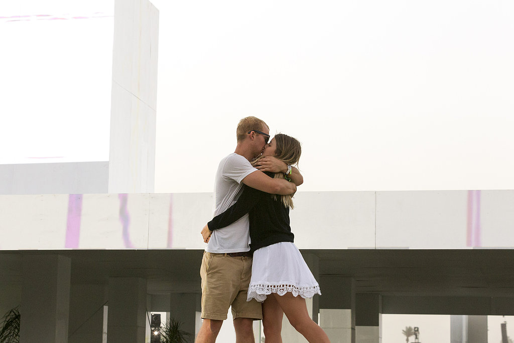 This pair of lovebirds went in for the embrace at Coachella in Indio, CA.
This pair of lovebirds went in for the embrace at Coachella in Indio, CA.