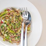 Sesame-Ginger Soba Noodle Salad With Ribboned Asparagus Sesame-Ginger Soba Noodle Salad With Ribboned Asparagus