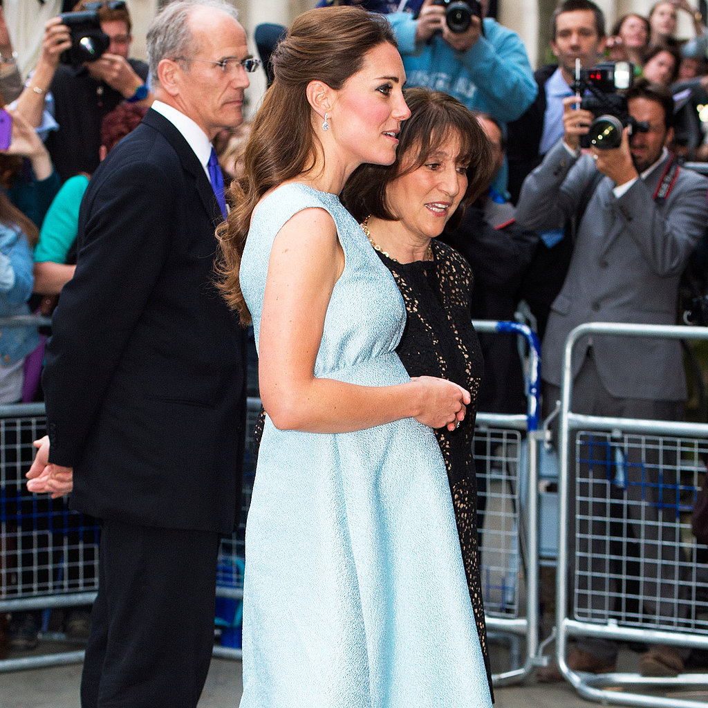 Kate Middleton Shows Off Her Baby Bump in Baby Blue Kate Middleton Shows Off Her Baby Bump in Baby Blue