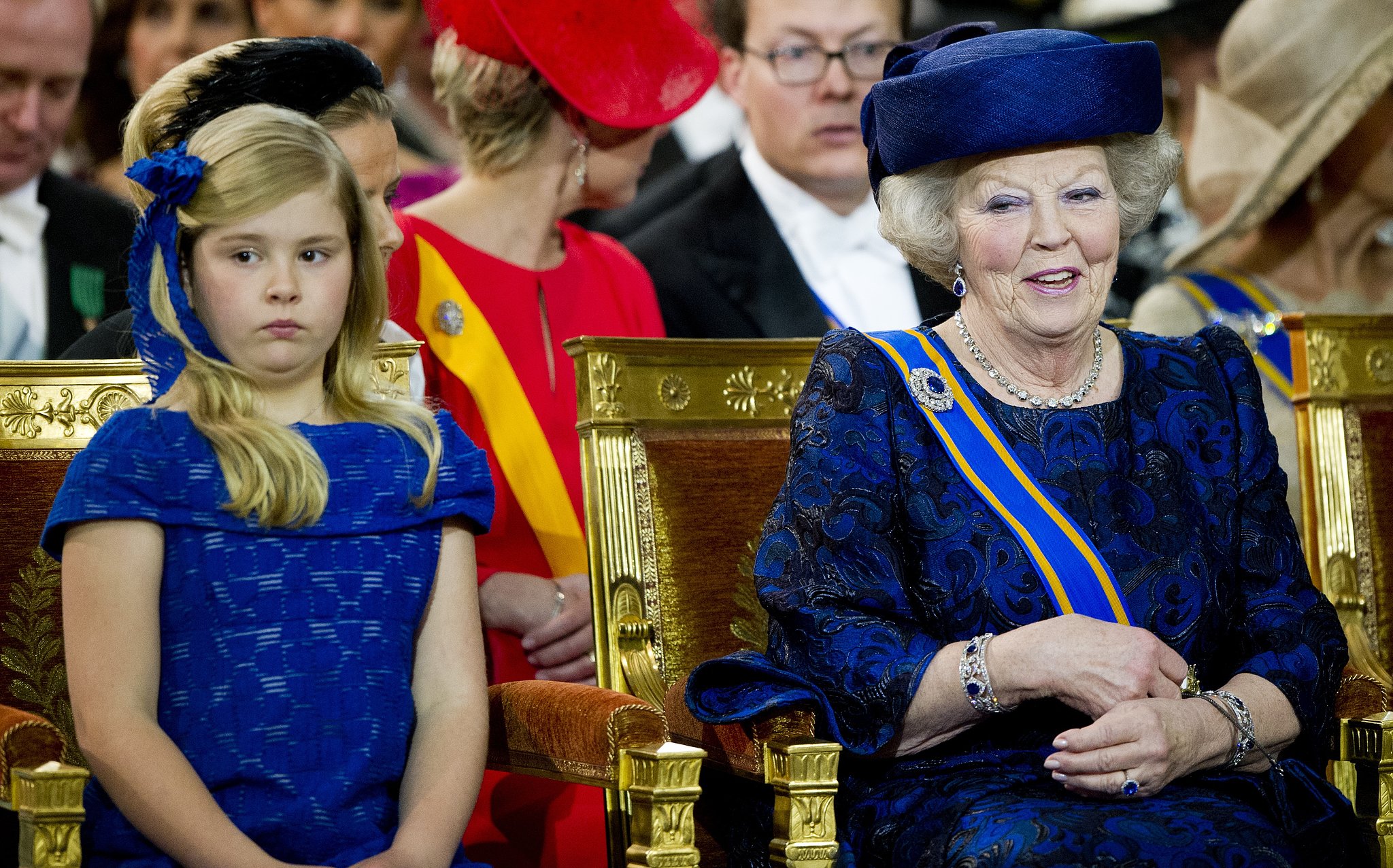 Catharina Amalia Height The former queen sat beside her granddaughter, heiress apparent