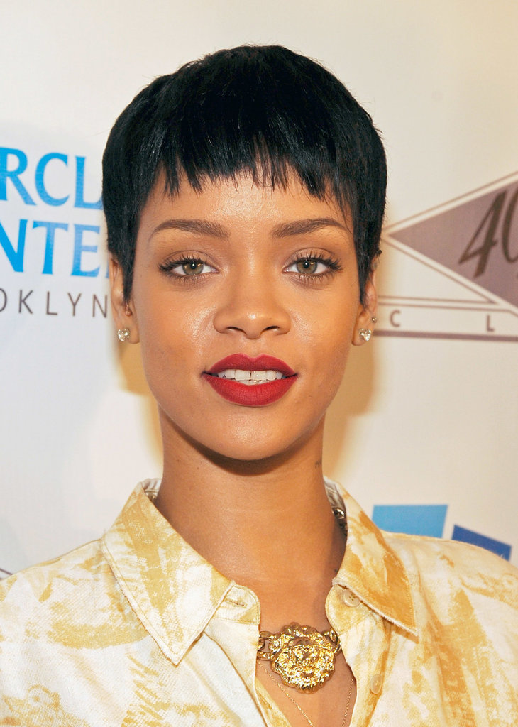 Before her iconic undercut, Rihanna sported a cool, tight pixie.
Before her iconic undercut, Rihanna sported a cool, tight pixie.