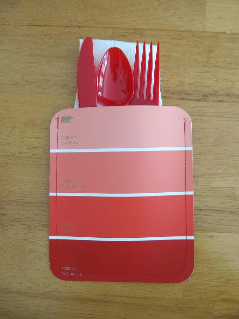Paint Chip Napkin and Utensil Holder Paint Chip Napkin and Utensil Holder
