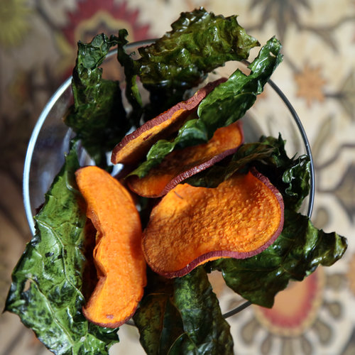 Baked Kale and Sweet Potato Chips Baked Kale and Sweet Potato Chips