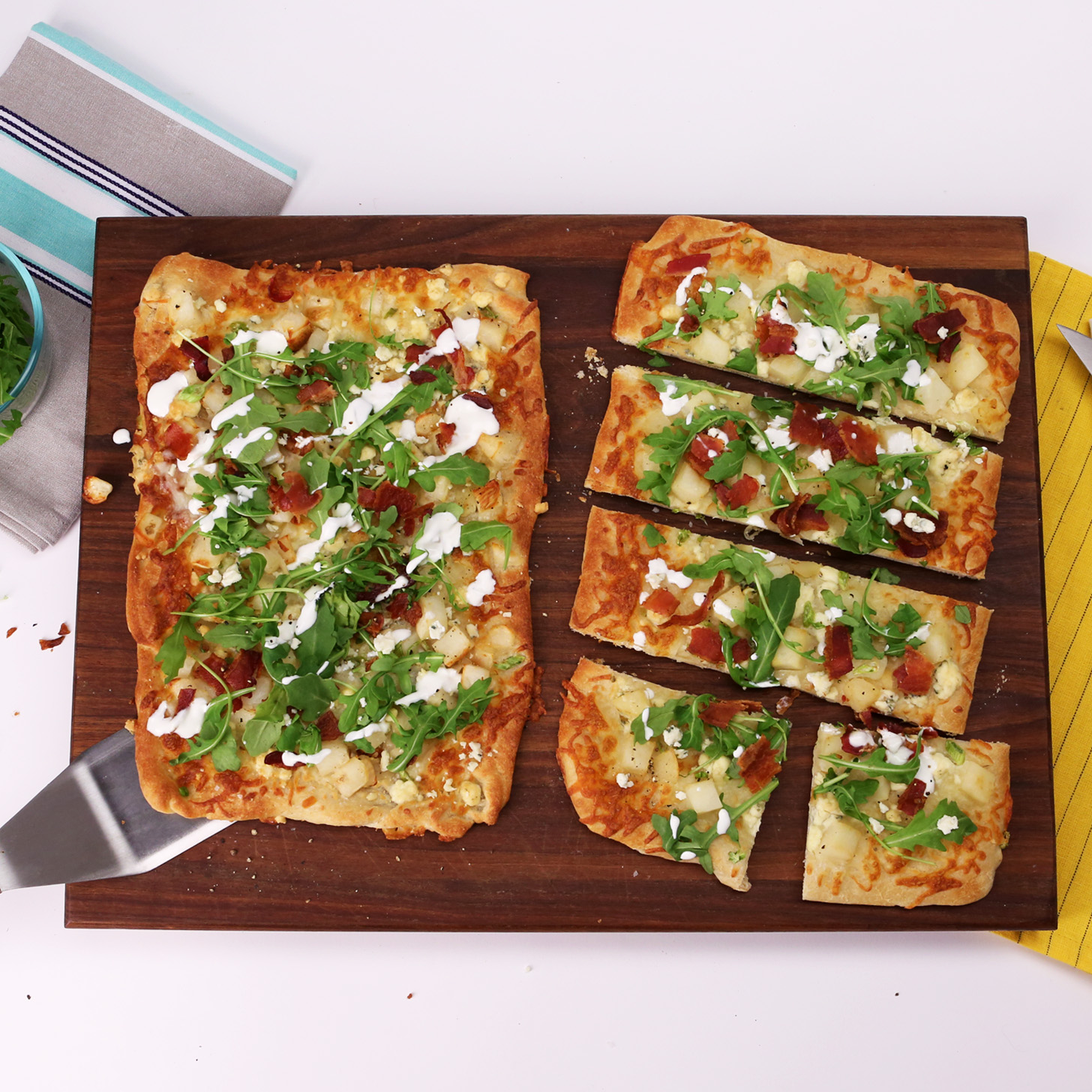 Bacon and Blue Cheese Flatbread Recipe Video POPSUGAR Food