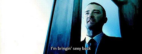 When he very seriously brought sexy back. When he very seriously brought sexy back.