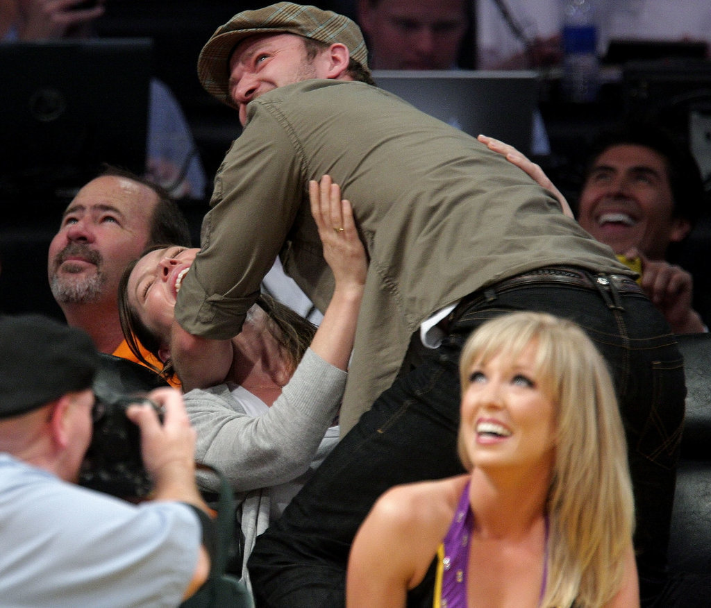 When he showed off some funny PDA with Jessica Biel. When he showed off some funny PDA with Jessica Biel.