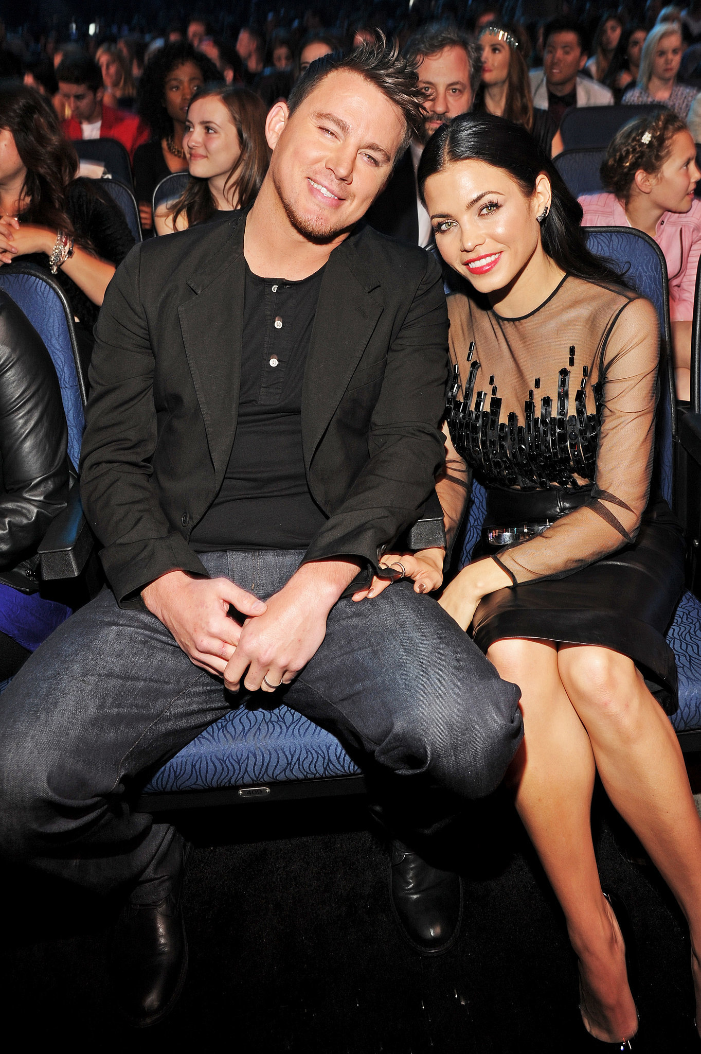 Channing Tatum and his wife, Jenna Dewan, got cute in the audience
