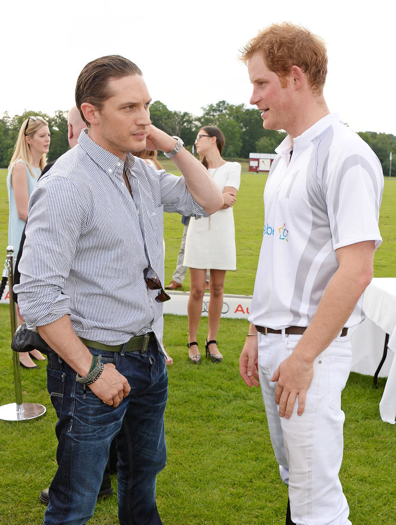 Tom Hardy casually exchanged words at the Audi Polo Challenge in Ascot, England in June 2014.
Tom Hardy casually exchanged words at the Audi Polo Challenge in Ascot, England in June 2014.