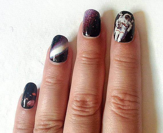 Get nails worthy of the most epic daydreams with Galaxy Nail Wraps ($7 for 18) that feature an astronaut, a space shuttle, and some familiar planetary sights of the solar system.
Get nails worthy of the most epic daydreams with Galaxy Nail Wraps ($7 for 18) that feature an astronaut, a space shuttle, and some familiar planetary sights of the solar system.