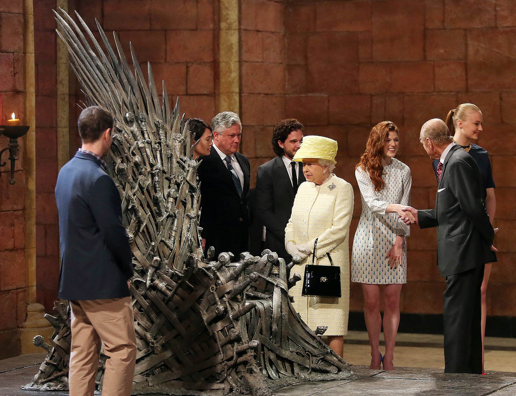 The Game of Thrones cast met Queen Elizabeth and Prince Philip on set.
The Game of Thrones cast met Queen Elizabeth and Prince Philip on set.