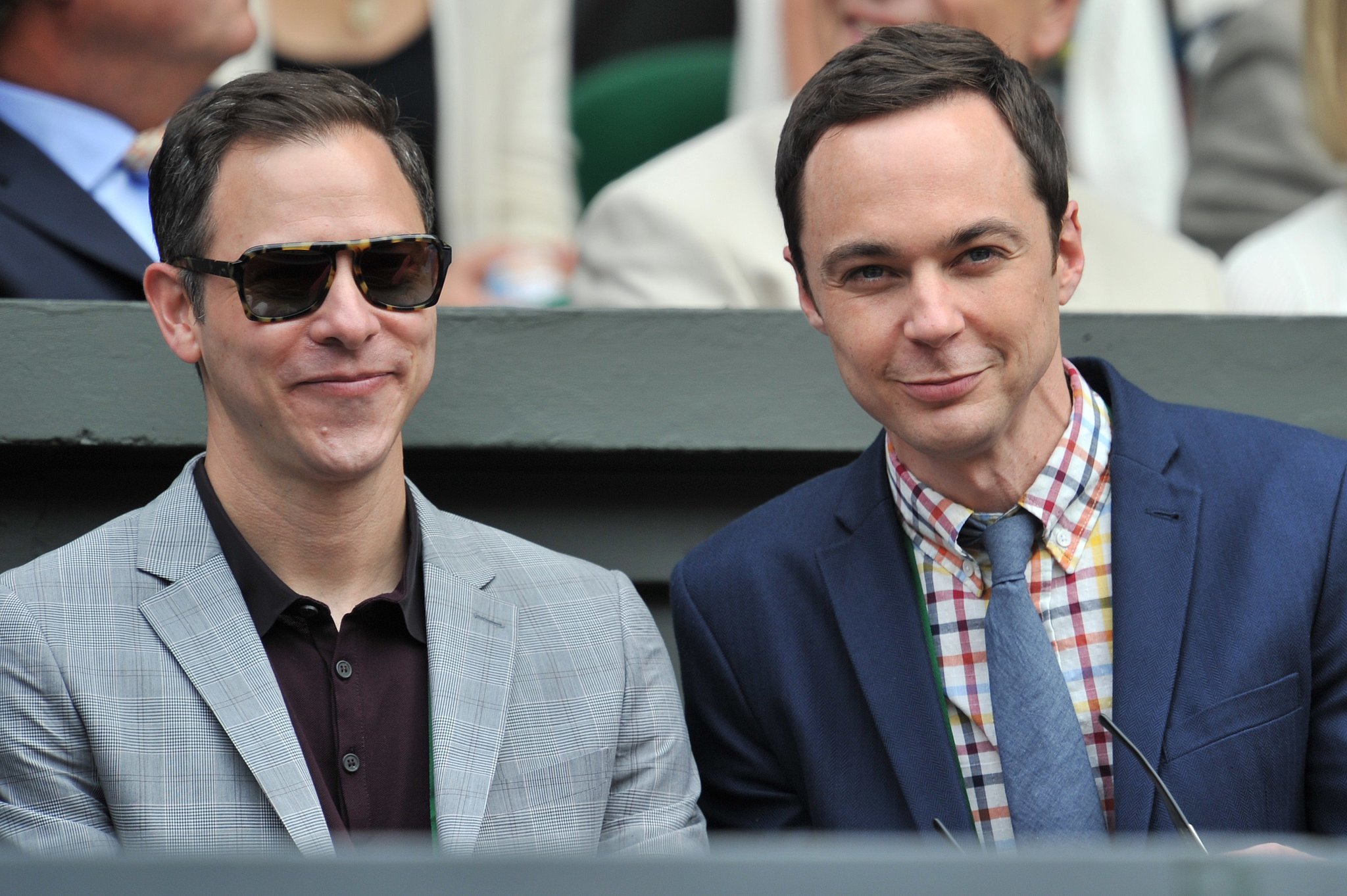 Jim Parsons and his partner, Todd Spiewak, were gleeful. | What Tennis Match? It's All About the