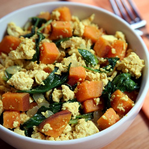 Tofu Scramble With Kale and Sweet Potatoes Tofu Scramble With Kale and Sweet Potatoes