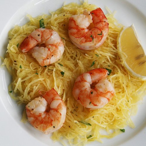 Roasted Shrimp Over Spaghetti Squash Roasted Shrimp Over Spaghetti Squash