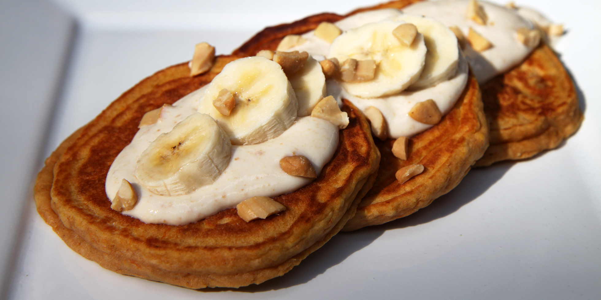 Banana Sweet Potato Pancake With Honey Nut Yogurt