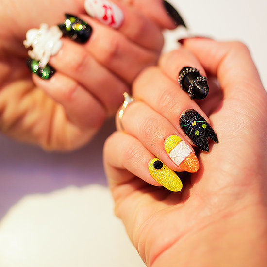 Black Cat Halloween Manicure Black Cat Halloween Manicure