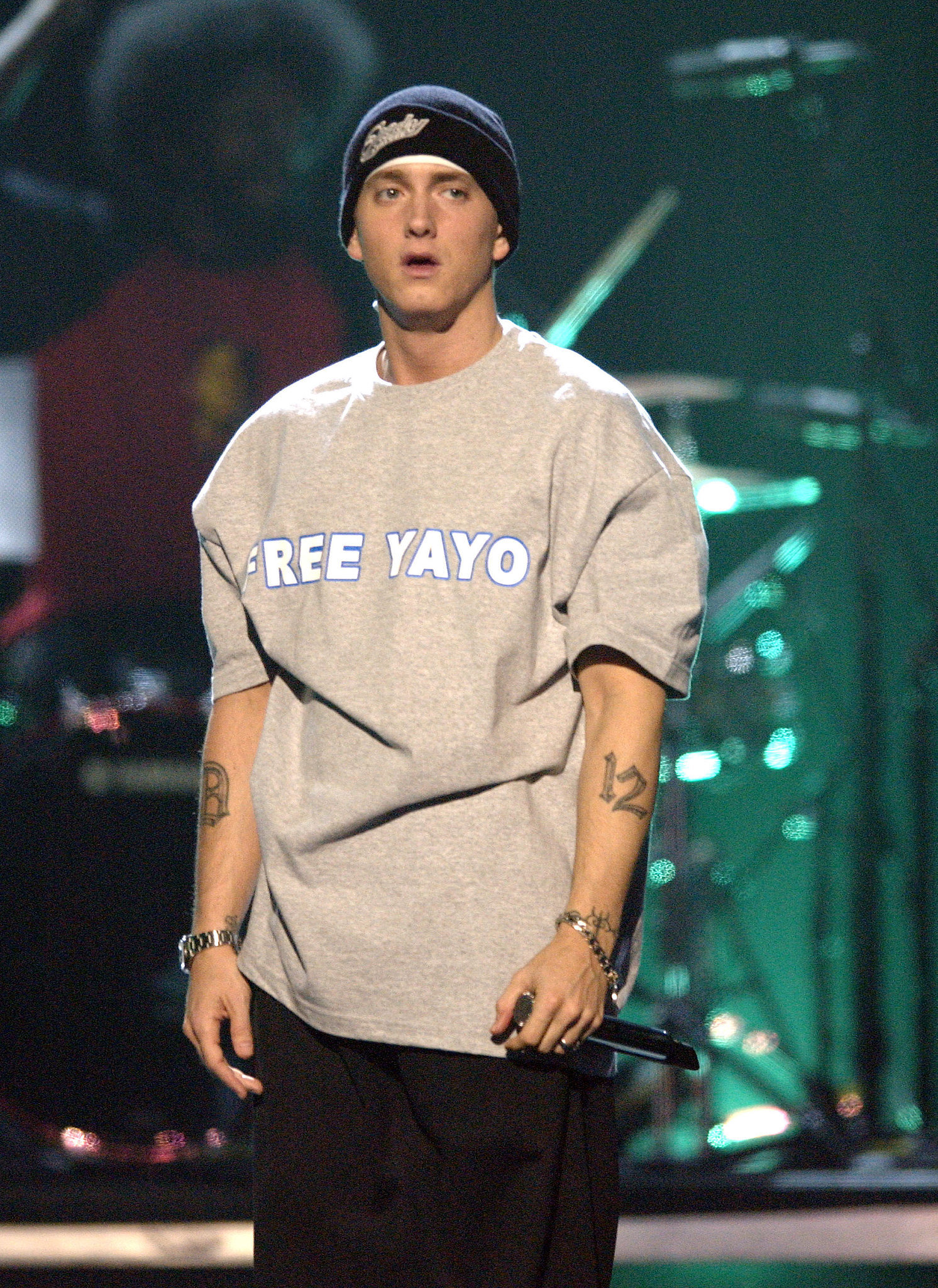 Eminem hit the stage at the Grammys in February 2003. Lose Yourself