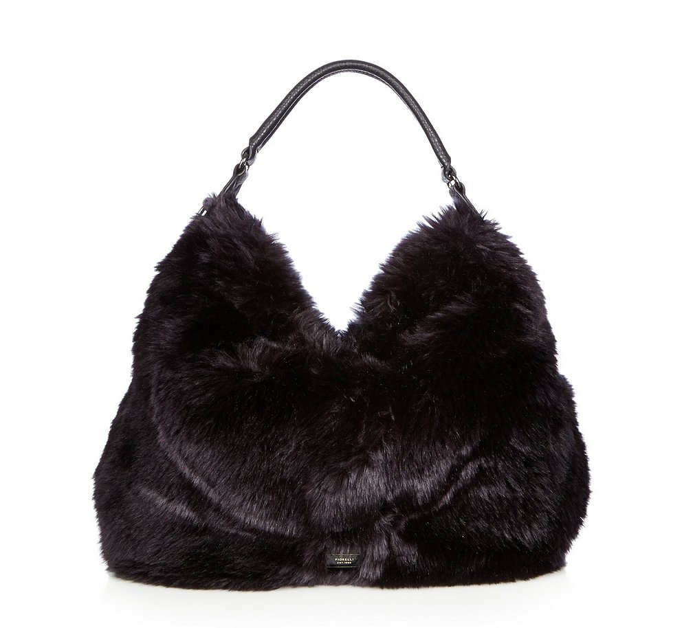 faux fur black bag
