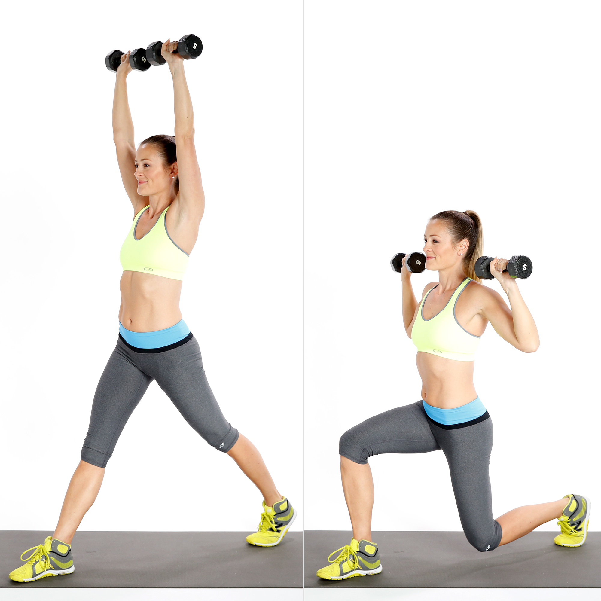 Circuit Two: Split Squat With Overhead Press | Build ... split squats diagram 