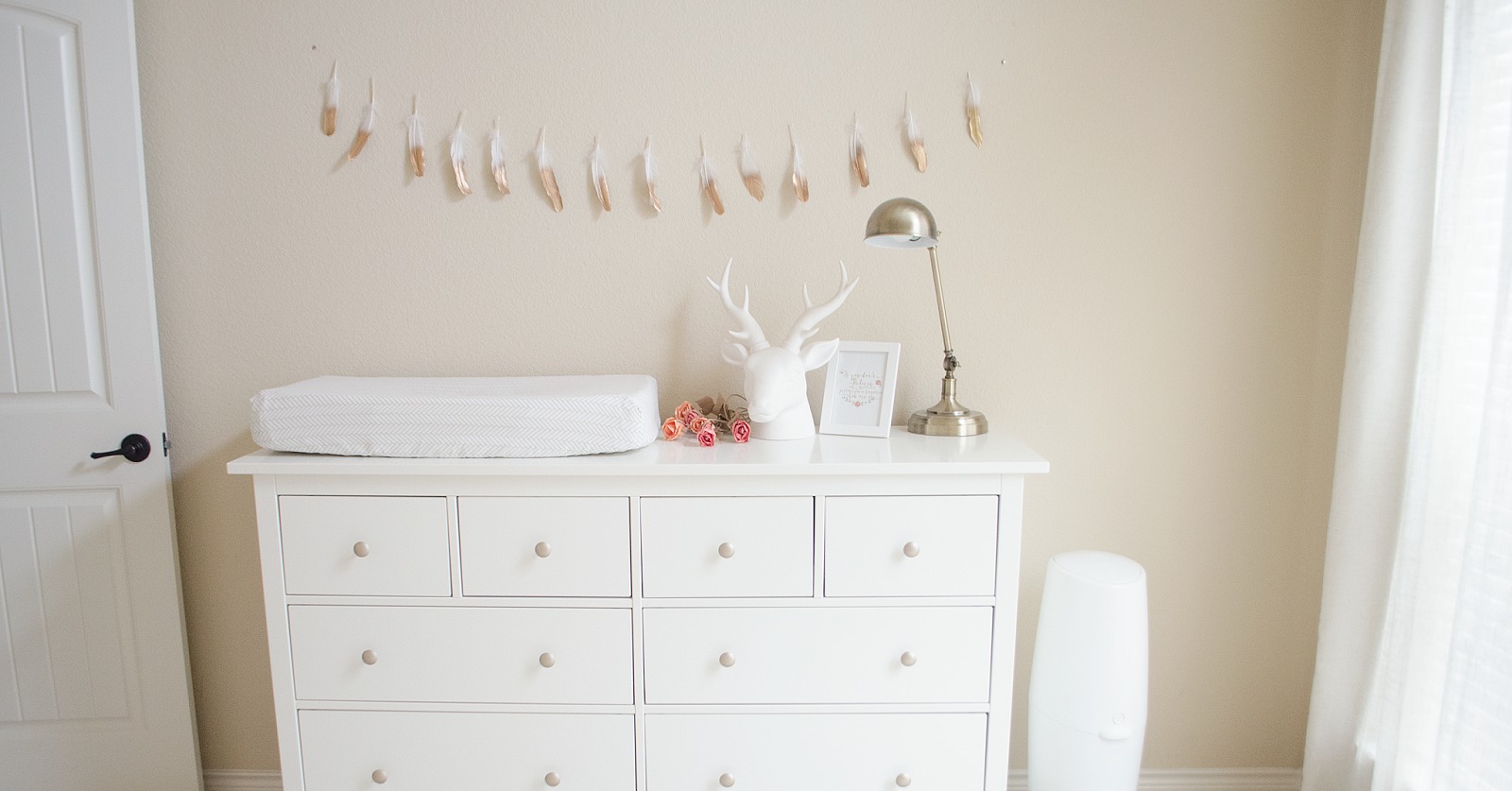 The Hemnes dresser from Ikea (229) was customized with spraypainted