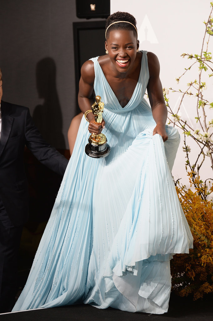 Lupita Nyong'o not only stole the spotlight with her gorgeous Prada gown, but she nabbed the 2014 Oscar for best actress.
Lupita Nyong'o not only stole the spotlight with her gorgeous Prada gown, but she nabbed the 2014 Oscar for best actress.