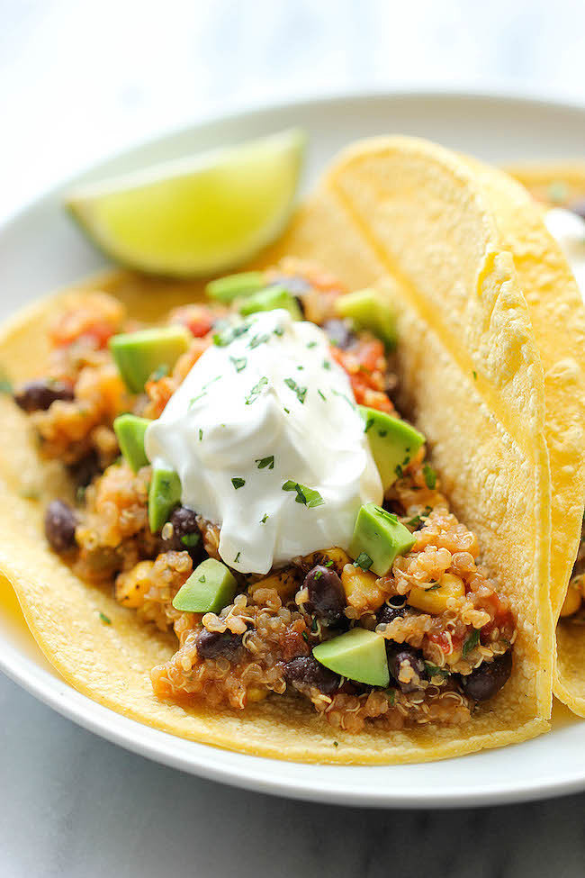 Quinoa Black Bean Tacos | Delicious Vegetarian Taco Recipes Even Meat ...