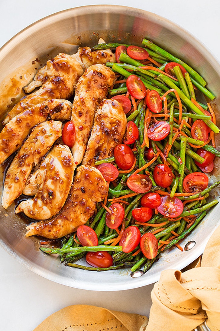 Balsamic Chicken With Asparagus And Tomatoes 60 1 Pan Dinners That