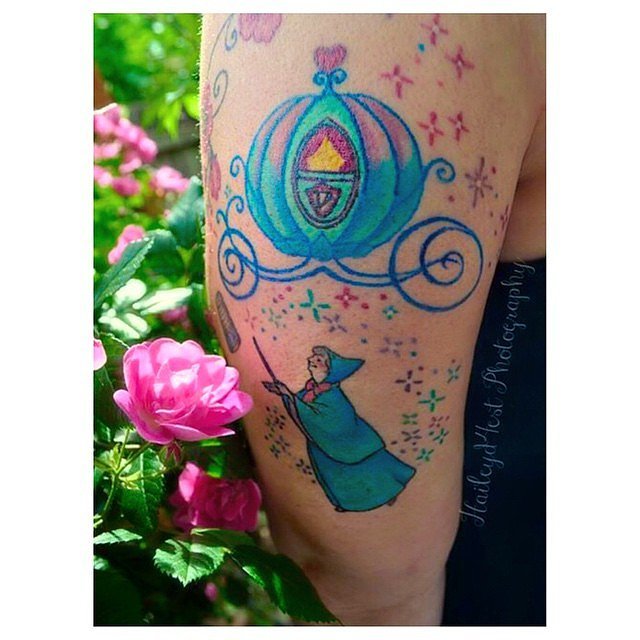 Colorful Fairy Godmother and Cinderella's Carriage These 30 Disney