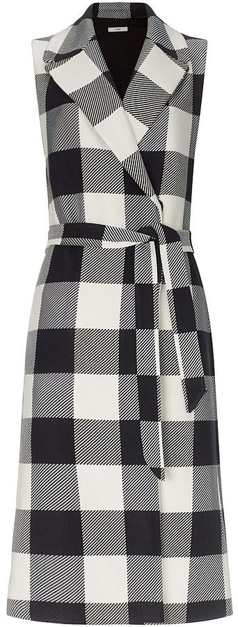 Tome black checked sleeveless trench coat (£995)
