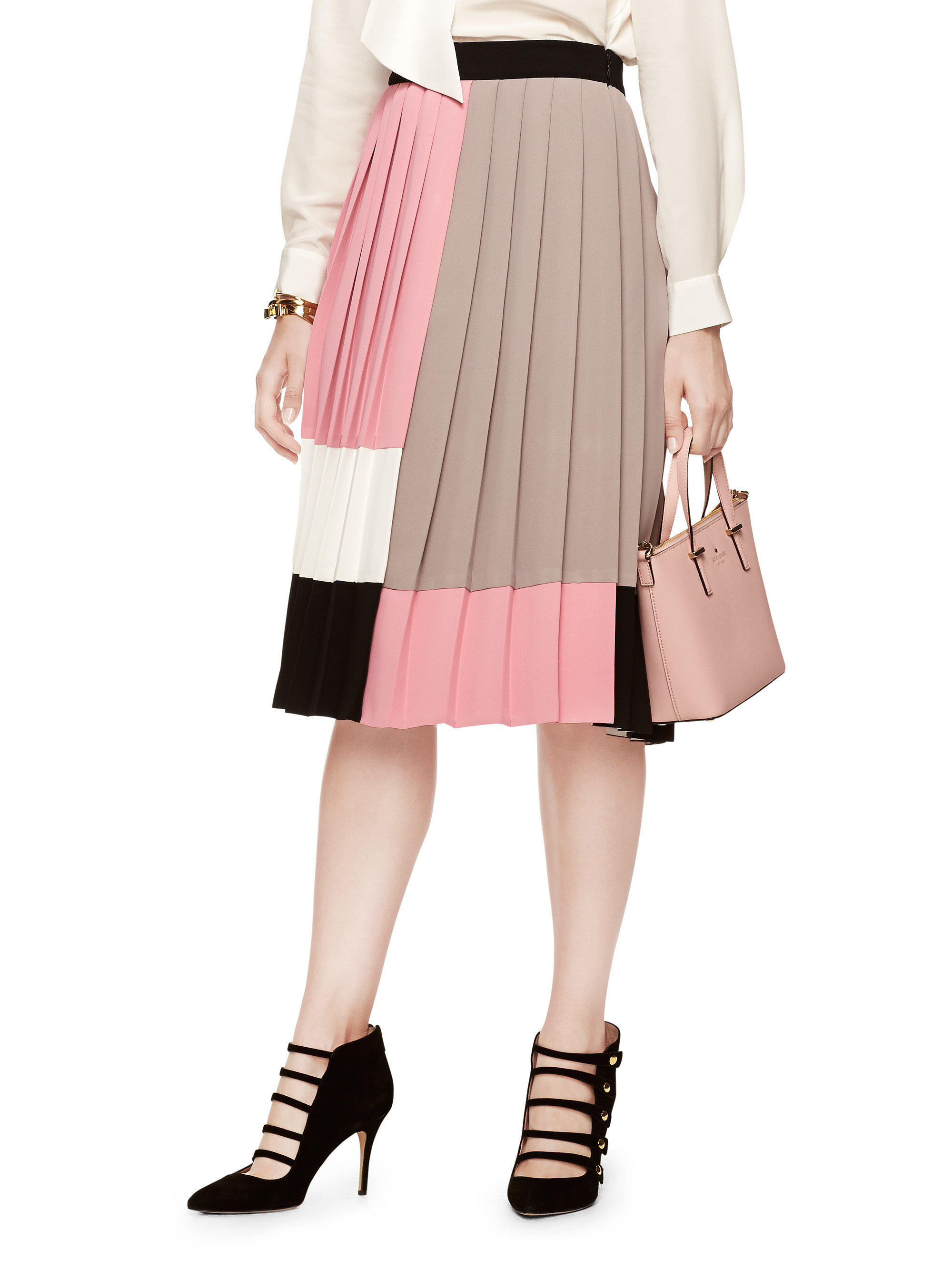 Kate Spade Colorblock Pleated Skirt 328 Michelle Sasha And Malia Obama Were Perfectly Put 5001