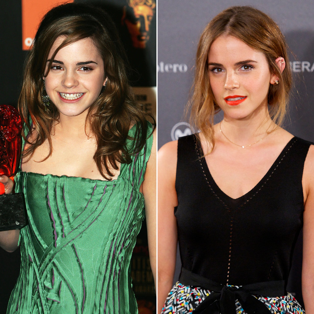 Emma Watson in 2005 and 2015