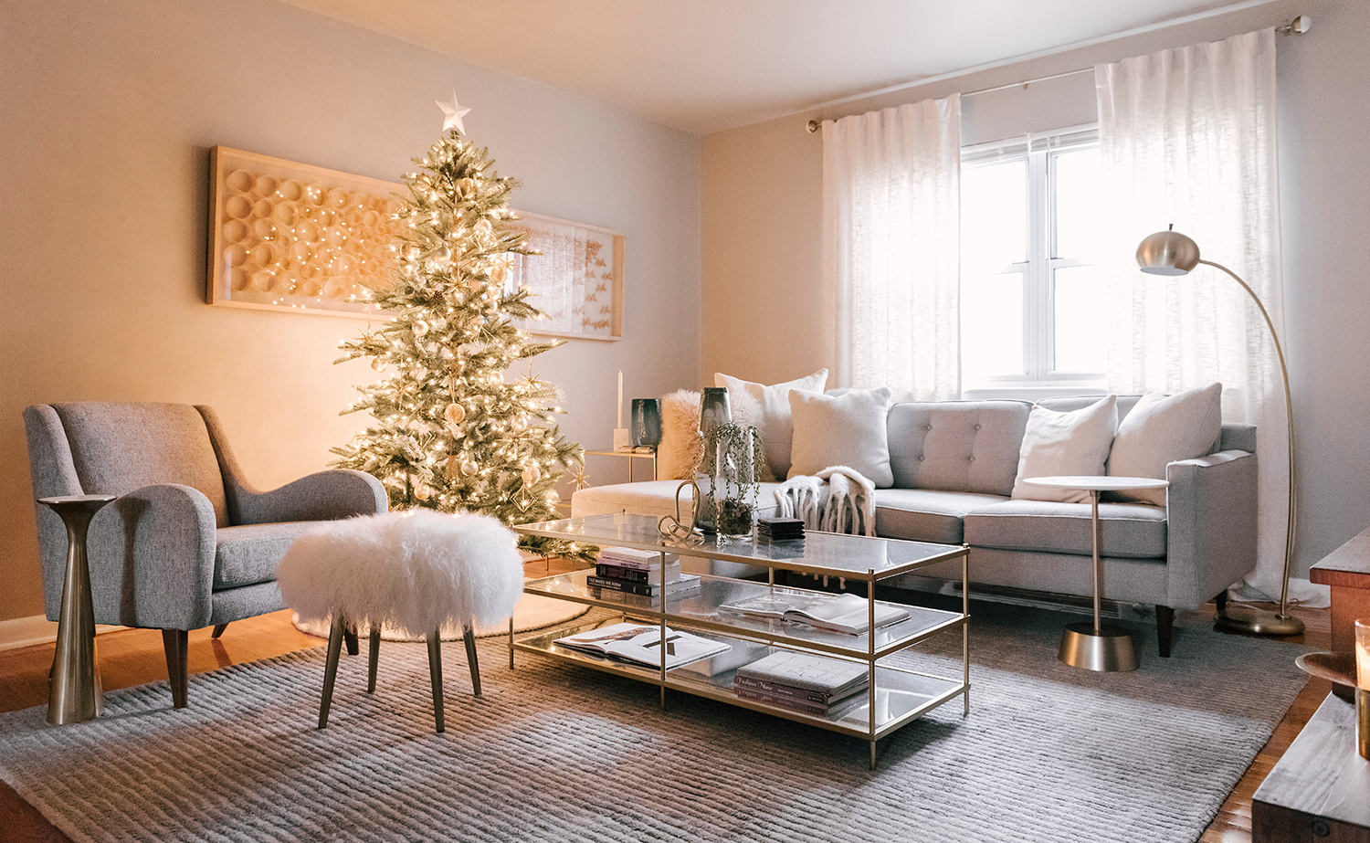 Simple Christmas Living Room Zoom Background | Download Free Christmas