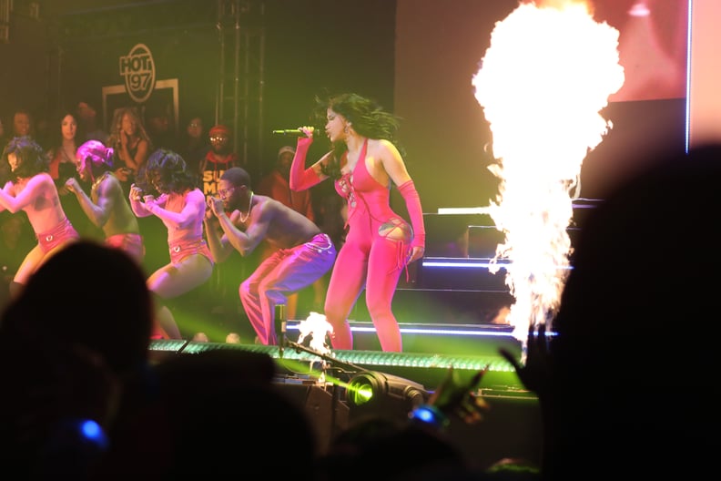 Cardi B Wears Pink Butt Cutout Catsuit At Hot Summer Jam Popsugar Fashion