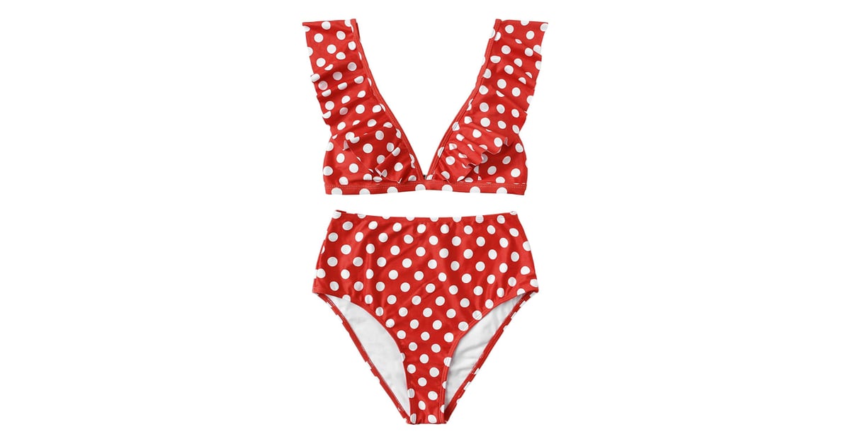 Sweatyrocks Women S Bathing Suits V Neck Polka Dot Ruffled Bikini Vanessa Hudgens Polka Dot