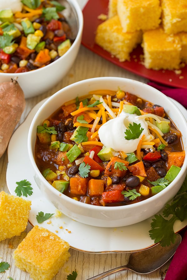 Roasted Sweet Potato Black Bean Chili