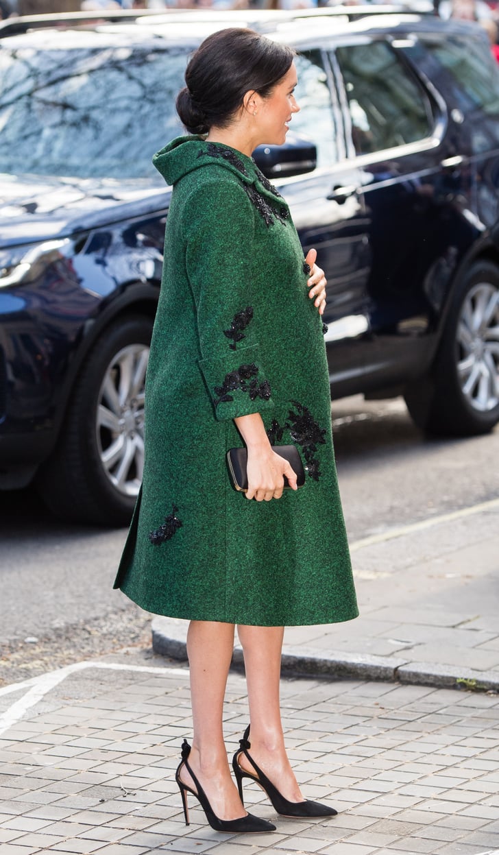 Meghan Markle Green Erdem Coat March Popsugar Fashion Uk Photo