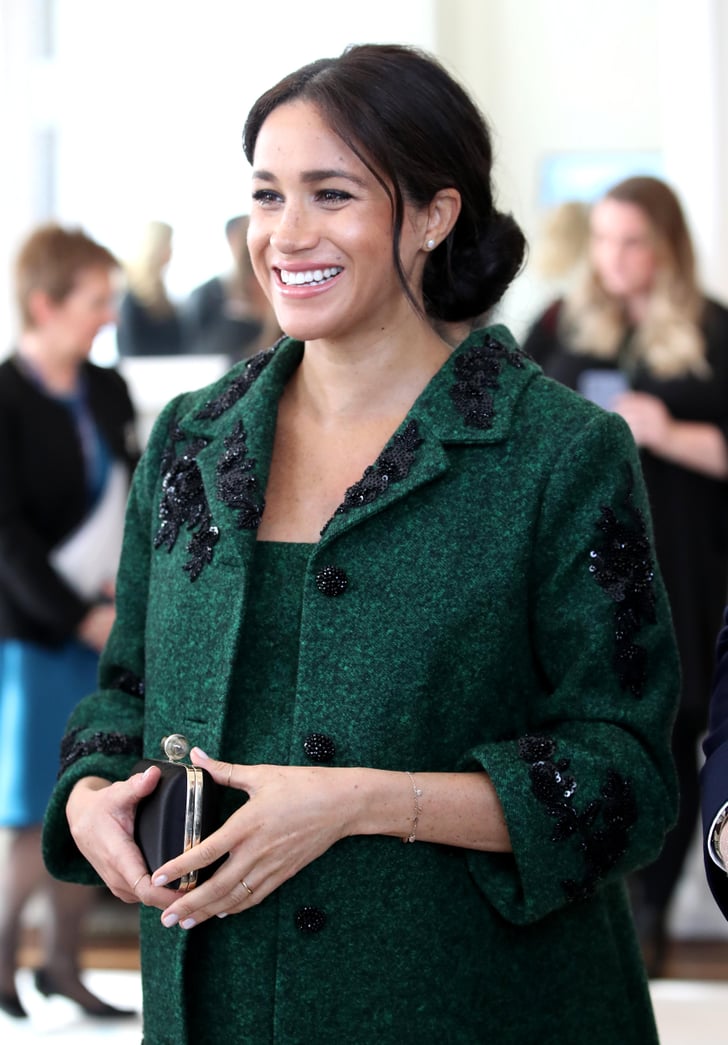 Meghan Markle Green Erdem Coat March Popsugar Fashion Photo