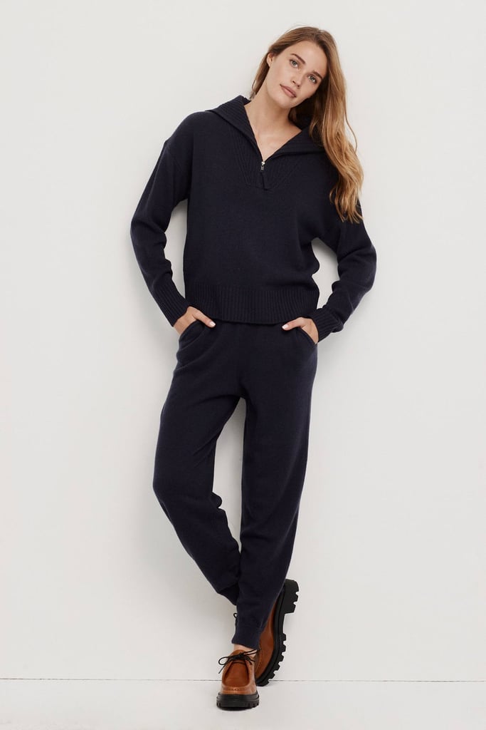 A Half Zip Set Naked Cashmere Poppey Sweater And Prudence Pant The Best Cashmere Loungewear