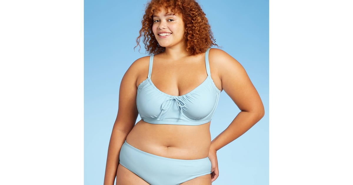 Xhilaration Shirred Underwire Bikini Lady Gaga Wears Blue Cutout