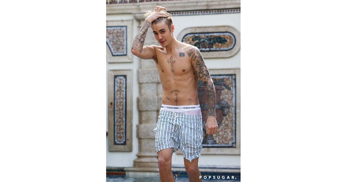 Justin Bieber Shirtless Pictures In Miami December POPSUGAR Celebrity Photo