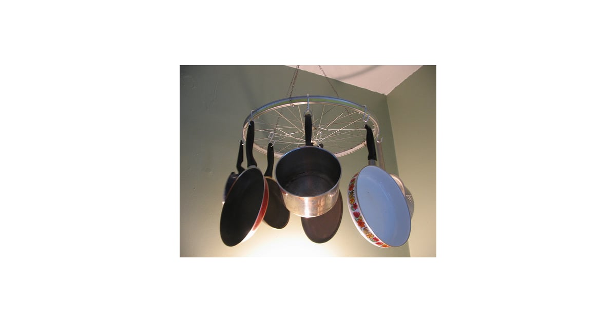 Cool Idea Bicycle Wheel Pot Rack POPSUGAR Home