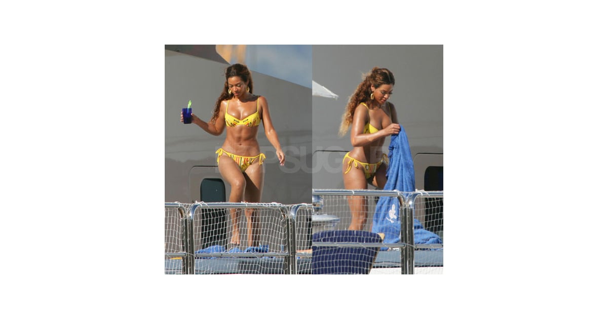 Beyonce Loves Her Itsy Bitsy Bright Bikini Popsugar Celebrity