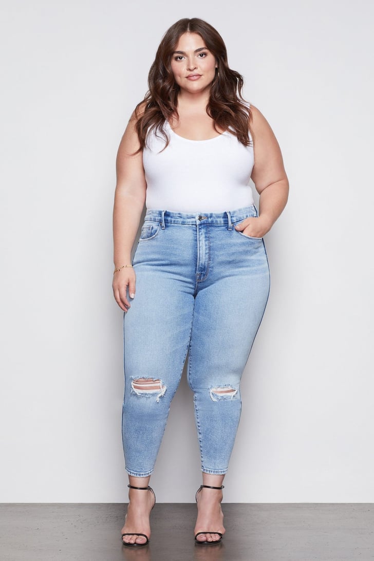 Good American Good Curve Skinny Cropped Jeans In Blue Good