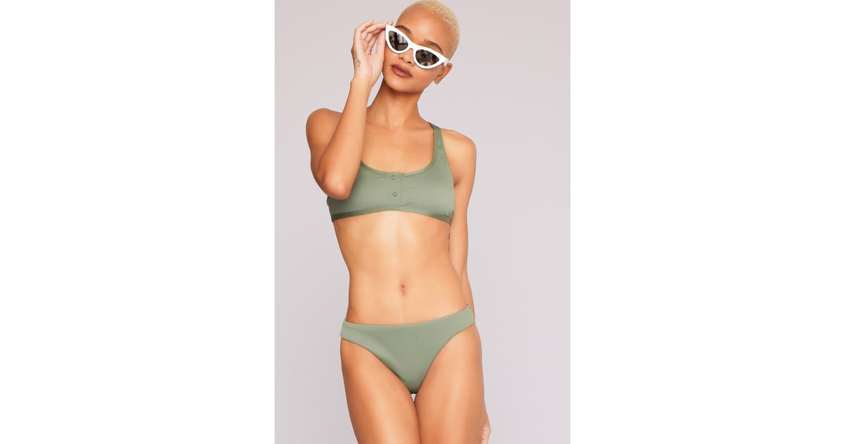 Kendall Kylie Smocked Bare Bikini Bottom Kendall Kylie Swimsuits