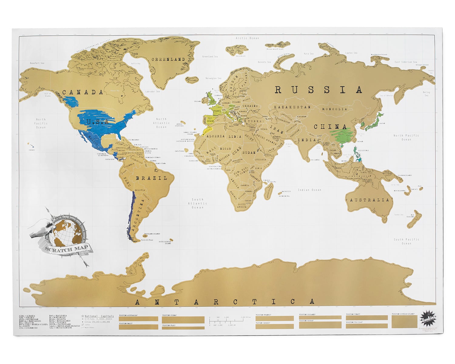 Scratchable World Map 216 Affordable Gifts For Everyone on Your List POPSUGAR Smart Living